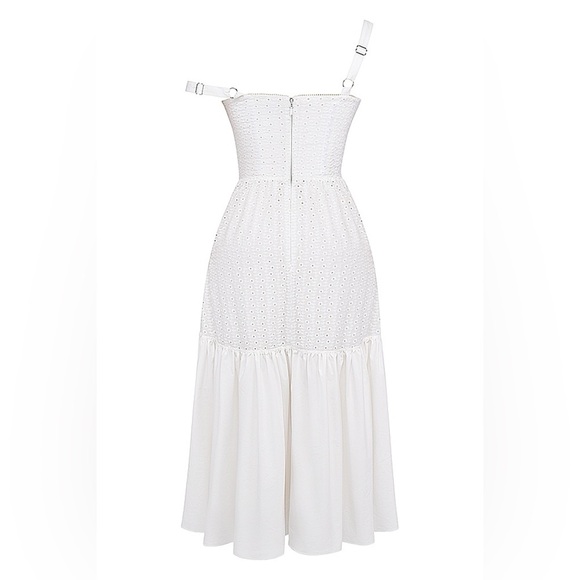 House of CB Elia White Broderie Anglaise Midi Sundress. Size Xsmall - Picture 10 of 17